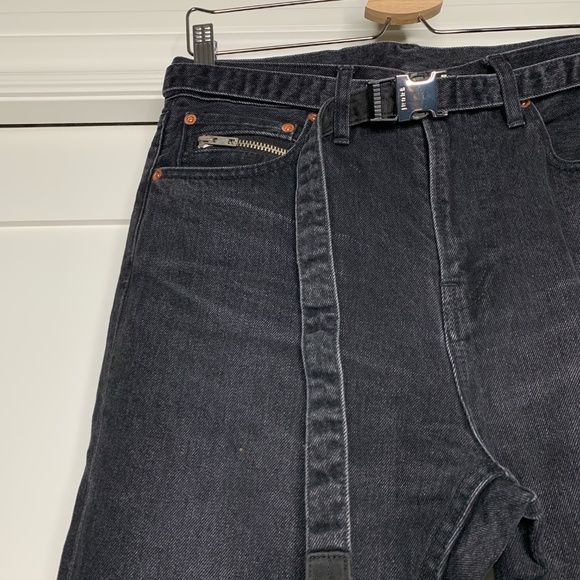 Sacai Boot Cut Washed Black Denim Pants - Picture 2 of 7